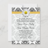 Daisy en Damask Wedding Invitation Kaart (Voorkant)