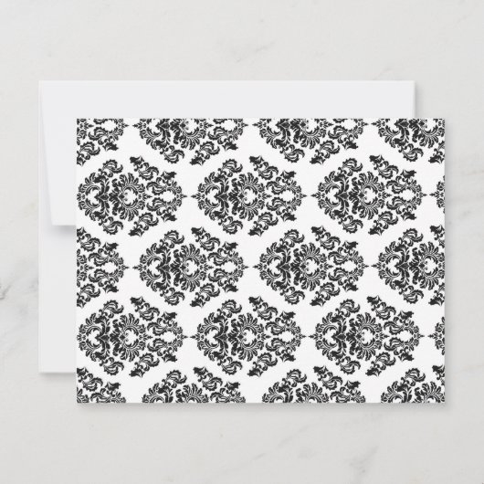 Daisy en Damask Wedding Invitation Kaart (Achterkant)