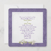 Daisy en Damask Wedding Invitation Kaart (Voorkant)