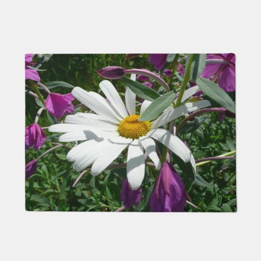 Daisy en Fireweed Wildflower Deurmat (Voorkant)