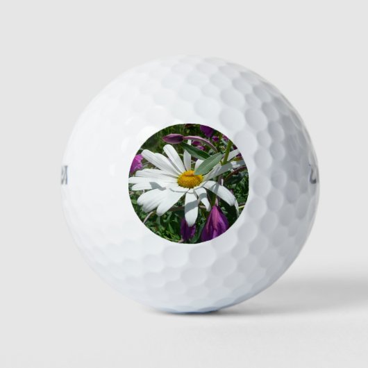 Daisy en Fireweed Wildflower Golfballen (Voorkant)