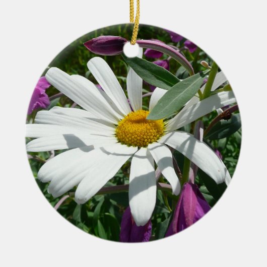 Daisy en Fireweed Wildflower Keramisch Ornament (Voorkant)