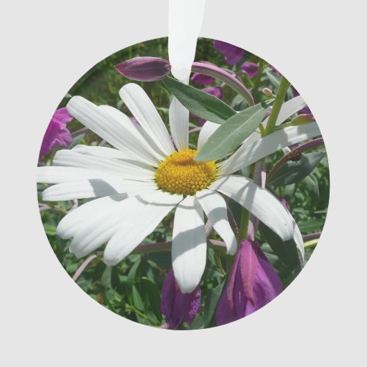 Daisy en Fireweed Wildflower Ornament (voorkant)