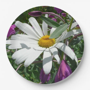 Daisy en Fireweed Wildflower Papieren Bordje