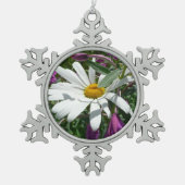 Daisy en Fireweed Wildflower Tin Sneeuwvlok Ornament (Voorkant)