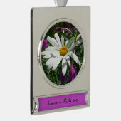 Daisy en Fireweed Wildflower Verzilverd Banner Ornament (Rechts)