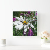 Daisy en Fireweed Wildflower Vierkante Klok (Huis)