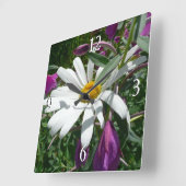 Daisy en Fireweed Wildflower Vierkante Klok (Hoek)