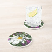 Daisy en Fireweed Wildflower Zandsteen Onderzetter (Zijkant)