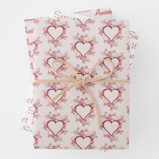 Daisy en Heart Sweet Sixteen Inpakpapier Vel (In situ)