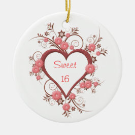 Daisy en Heart Sweet Sixteen Keramisch Ornament