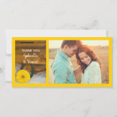 Daisy en Hoefijzer Westerne schuur bruiloft dank u Bedankkaart (Voorkant)