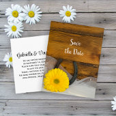 Daisy en Hoefijzer Westerne Wedding sparen de Datu Aankondigingskaart