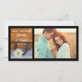 Daisy en Hoefijzer Westerne Wedding sparen de Datu Save The Date (Voorkant)