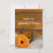 Daisy en Horseshoe Western Bruiloft Dankjewel Bedankkaart (Voorkant)
