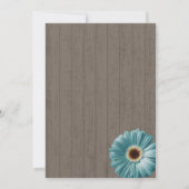 Daisy en kant Teal rustieke BBQ-huwelijksreceptie Kaart (Achterkant)