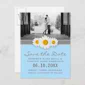 Daisy en lint bruiloft Save the Date Briefkaart (Voorkant / Achterkant)