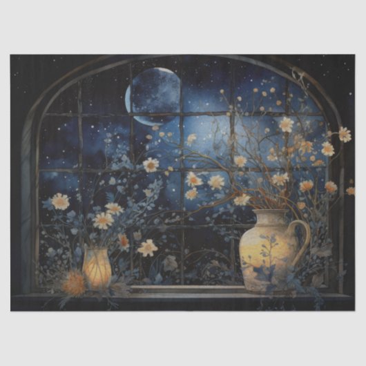 Daisy en Moon Window Decoupage Tissuepapier (Voorkant)