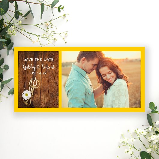 Daisy en paardenbeet Westerse bruiloft Save the Da Date