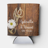 Daisy en Paardenbit Land Westerne bruiloft gunst Blikjeskoeler (Voorkant)