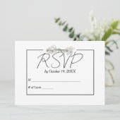 Daisy en Parels RSVP Huwelijk Kaart (Staand voorkant)