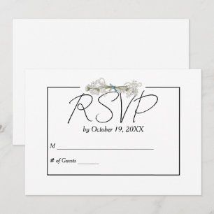 Daisy en Parels RSVP Huwelijk  Kaart