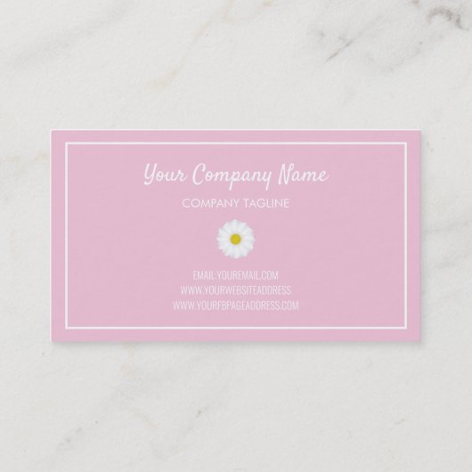 Daisy en roze Lijst Visitekaartje (Achterkant)
