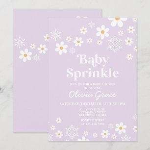 Daisy en Sneeuwvlok Retro Baby Sprinkle Kaart