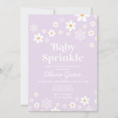 Daisy en Snowflake Retro Baby Sprinkle Kaart (Voorkant)