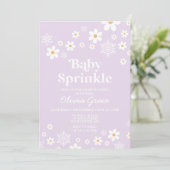 Daisy en Snowflake Retro Baby Sprinkle Kaart (Staand voorkant)
