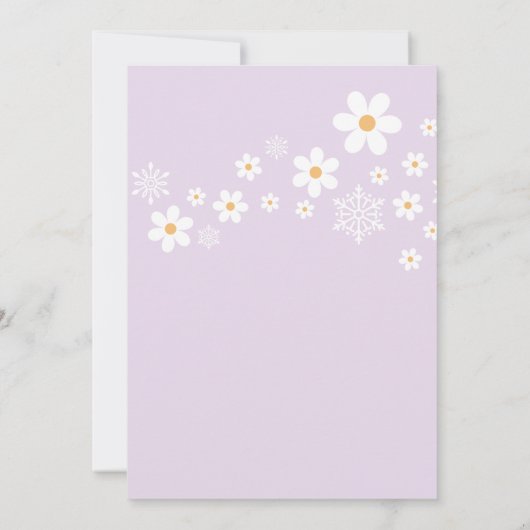 Daisy en Snowflake Retro Baby Sprinkle Kaart (Achterkant)
