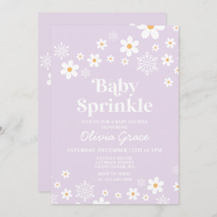 Daisy en Snowflake Retro Baby Sprinkle Kaart