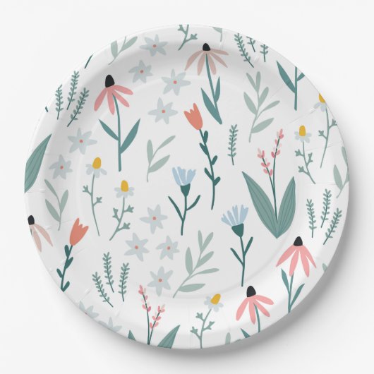 Daisy en Tulip Party Borden Papieren Bordje (Voorkant)
