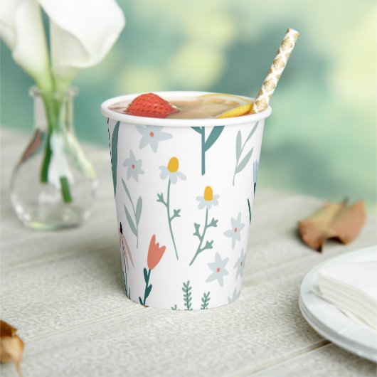 Daisy en Tulip Party Cups Papieren Bekers (Insitu)