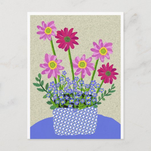 Daisy en vergeet me niet Briefkaart (Voorkant)