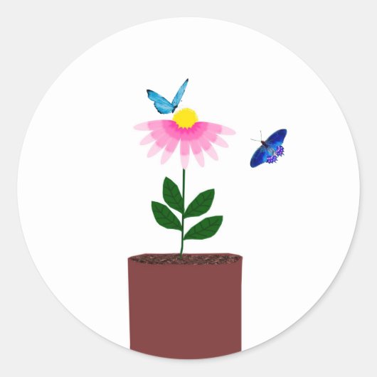 Daisy en Vlinders Envelope Seals Ronde Sticker (Voorkant)