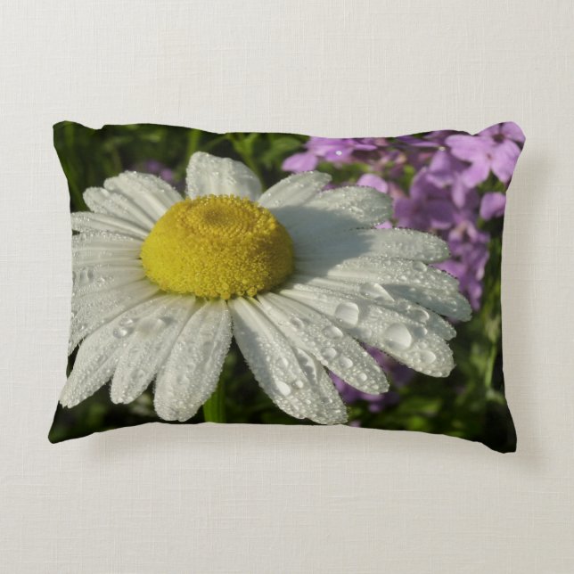 Daisy en Zomer Lila Wildflower Accent Kussen (Achterkant)