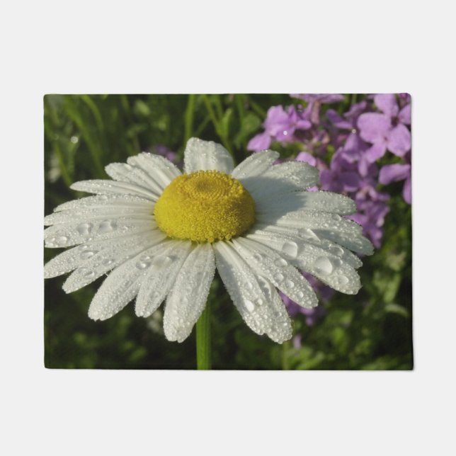 Daisy en Zomer Lila Wildflower Deurmat (Voorkant)