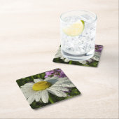 Daisy en Zomer Lila Wildflower Kartonnen Onderzetters (Insitu)