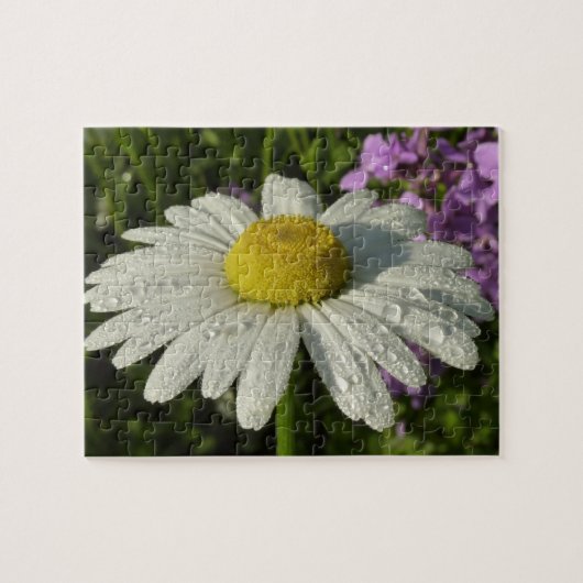 Daisy en Zomer Lila Wildflower Legpuzzel (Horizontaal)