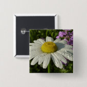 Daisy en Zomer Lila Wildflower Vierkante Button 5,1 Cm (Voorkant /achterkant)