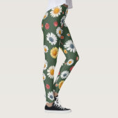Daisy en Zonnebloem Bloemen Naadloos Patroon Leggings (Rechts)