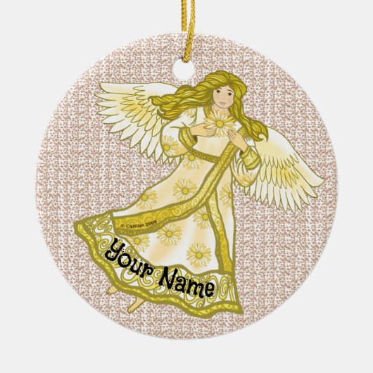 Daisy Engel Keramisch Ornament (Voorkant)