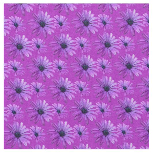 Daisy Fabric Pink Daisy Fabric Cotton of Poly Stof (Close Up)