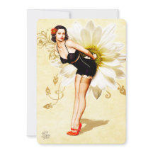 Daisy Face Pin-Up Party Uitnodiging