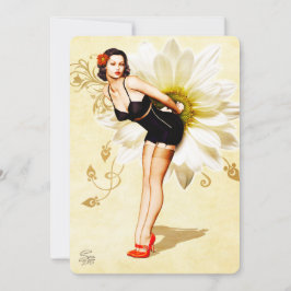 Daisy Face Pin-Up Party Uitnodiging