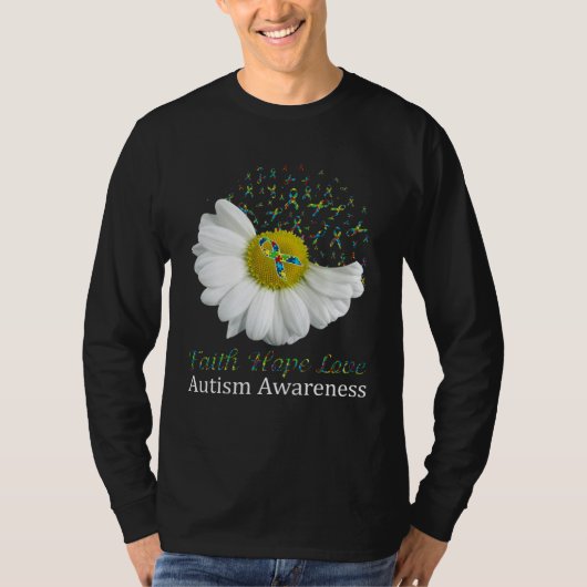 Daisy Faith Hope Love Autism Awareness T-shirt (Voorkant)
