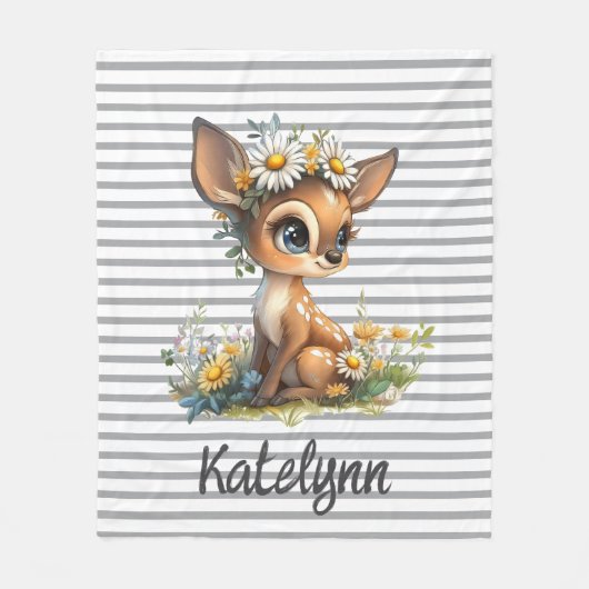 Daisy Fawn Knuffel Fleece Deken (Voorkant)