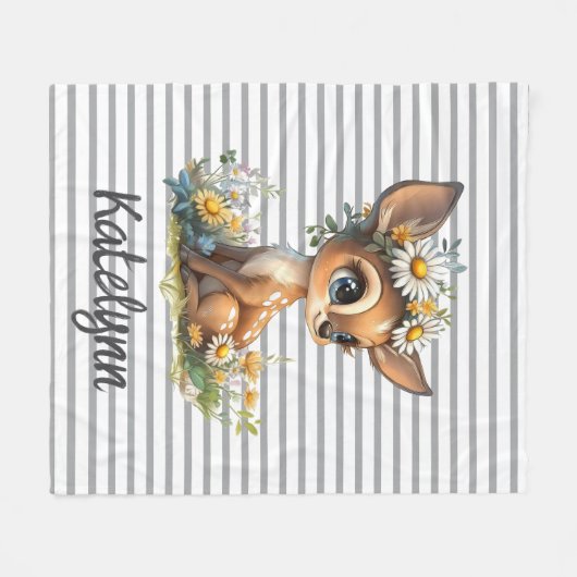 Daisy Fawn Snuggle Fleece Deken (Voorkant (Horizontaal))