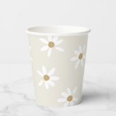 Daisy Field Birthday Party Paper Cups in beige Papieren Bekers (Achterkant)